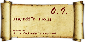 Olajkár Ipoly névjegykártya